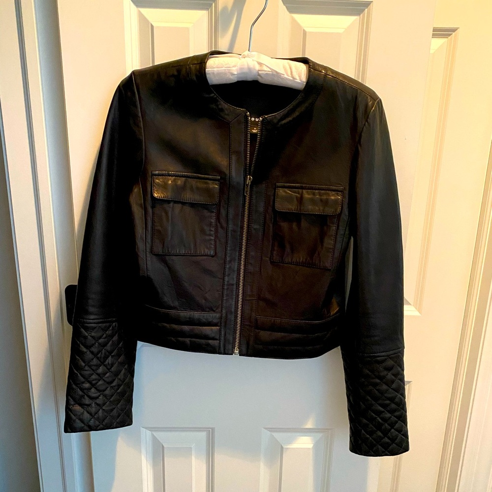 NWOT Cropped Leather Jacket By Trouve From Nordstrom